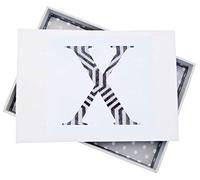 White Cotton Cards Alphabetics, Mini Photo Album, Initial X, White Board, Multi-Colour, 12.5 x 17.5 x 2.5 cm