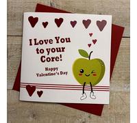 WHITE COTTON CARDS APPLE - VALENTINE'S DAY CARD, HAND FINISHED (V26-29)