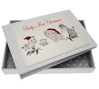 White Cotton Cards Baby's First Christmas Silver Toys Tiny Album