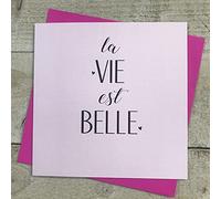 WHITE COTTON CARDS Blank Card, La Vie est Belle Handmade H112