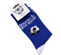 WHITE COTTON CARDS BRIGHTON & HOVE BOLD COLOUR FOOTBALL FAN SOCKS (S-FB46)