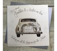 White Cotton Cards "Brother & Sister -in-Law Handmade Wedding Card, BD20 NEW,16cm x 16cm