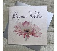 WHITE COTTON CARDS Brysia Wella Gerbera Welsh Get well soon Card, Handmade (WWB4-)