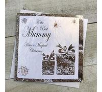 WHITE COTTON CARDS C2-My"to The Best Mummy Have a Magical Christmas" Handmade Christmas Card"