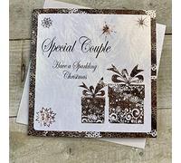 White Cotton Cards C2-SC "Special Couple Have a Sparkling Christmas" Handmade Christmas Card