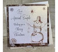 WHITE COTTON CARDS C6-SC""to a Special Couple"" Handmade Christmas Card"