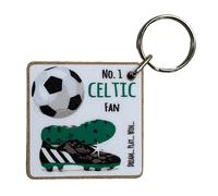 WHITE COTTON CARDS Celtic FC Bhoys Bold Boys Football Club Fan - KEYRING (K-FN9)