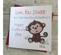 White Cotton Cards "Cheeky Monkey, Love You Daddy Love From Your Cheeky Monkey Handmade Fathers Day Card, FS11