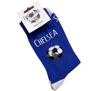 WHITE COTTON CARDS Chelsea Blues Football Club FC - BOLD COLOUR Football Fan Novelty Socks. Size UK Small 2-7 (S-FB3-S)