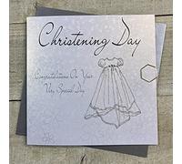 WHITE COTTON CARDS "Christening Day Congratulations On Your Very Special Day Card, White