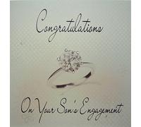 WHITE COTTON CARDS Code WS1 Congratulation On Your Son's Engagement Handmade Engagement Card