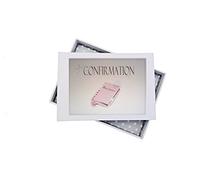 White Cotton Cards Confirmation Mini Photo Album, Pink Bible, Board, White, 12.5 x 17.5 x 2.5 cm