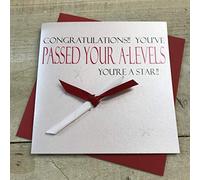 WHITE COTTON CARDS Congratulations You’re Star Handmade Passing A-Levels Card (Scroll)