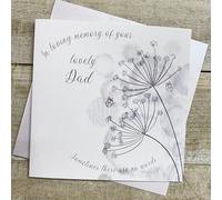 WHITE COTTON CARDS DAD SYMPATHY DANDELIONS & BUTTERFLIES SYMPATHY CARD, HAND FINISHED (D109-DAD)