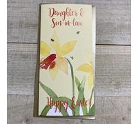WHITE COTTON CARDS DAUGHTER & SON-IN-LAW DAFFODILS - EASTER MONEY GIFT WALLET FROM (WBW-E17)