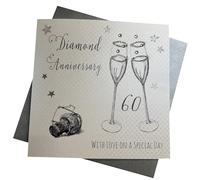 White Cotton Cards Diamond Love On Your Special Day Handmade 60th Anniversary Card, WA60