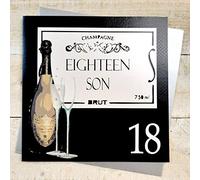 WHITE COTTON CARDS Eighteen Son, Handmade Large 18th Birthday Card (Code XBA18S)