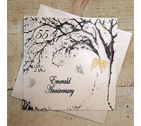 WHITE COTTON CARDS Emerald, Handmade 55th Anniversary Card, Code PA55