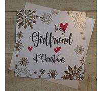 WHITE COTTON CARDS F2-GF"Girlfriend" Handmade Christmas Card"