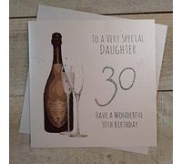 white cotton cards G30D"to A Very Special Daughter Have A Wonderful 30Th Birthday" Handmade 30Th Birthday Card, grey|black|brown|red, 16cm x 16cm