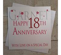 WHITE COTTON CARDS Garnet Happy 18th Love On A Special Day, Handmade Anniversary Card (Code AW18)