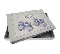 White Cotton Cards Gorgeous Twins, Mini Photo Album, Blue Booties