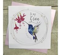 White Cotton Cards GRAN HUMMINGBIRD BIRTHDAY CARD, HAND FINISHED (SP60-G)