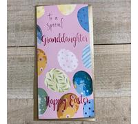 WHITE COTTON CARDS GRANDDAUGHTER EGGS PINK - EASTER MONEY GIFT WALLET FROM (WBW-E18)