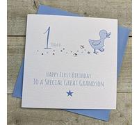 WHITE COTTON CARDS GREAT GRANDSON- AGE 1 1ST BIRTHDAY CARD (S234-GGS)