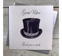 White Cotton Cards Great Usher Thank You So Much Wedding Handmade Card, White, PD20