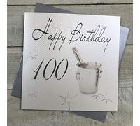 white cotton cards Happy Birthday Handmade Large 100th Birthday Card Champagne Bucket, XLS100