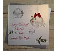 White Cotton Cards Have A Wonderful Lovely Auntie & Uncle. Handmade Christmas Card (Code XX14-38)