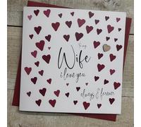 WHITE COTTON CARDS HUSBAND HEARTS - VALENTINE'S DAY CARD, HAND FINISHED (V26-6)