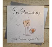 White Cotton Cards Lace Love On Your Special Day Handmade 13th Anniversary Card, WA13