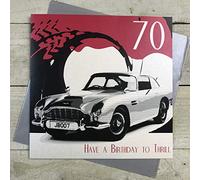 White Cotton Cards Large 70 Thrill Handmade 70th Birthday Card, XSBA70