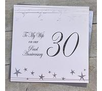 White Cotton Cards Large Big Twist Range Pearl, To My Wife On Our Pearl Anniversary 30" Handmade 30th Anniversary Card