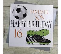 WHITE COTTON CARDS Large Fantastic Son Happy 16" Handmade 16th Birthday Card, XN16s
