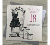 WHITE COTTON CARDS Large to A Beautiful Daughter 18 Happy Handmade 18th Birthday Card, XE26