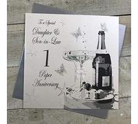 white cotton cards Large to a Special Daughter and Son-in-Law Paper Handmade Anniversary Card, XL1DS