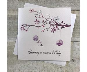 white cotton cards "Leaving To Have A Baby Handmade Card, PD92