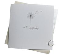 WHITE COTTON CARDS LITTLE DANDELION SYMPATHY CARD, HAND FINISHED (DT222)