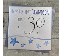 WHITE COTTON CARDS LLB30-GS "Happy Birthday Grandson... You're 30" Handmade 30th Birthday Card