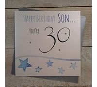 WHITE COTTON CARDS LLB30-S"Happy Birthday Son. You're 30" Handmade 30th Birthday Card