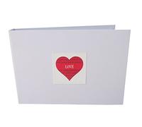 white cotton cards Love Heart Tiny Value Photo Album, 17.5 x 2.5 x 12.5 cm