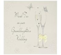WHITE COTTON CARDS Mazel Tov On Your Granddaughter's, Handmade Jewish Wedding Card, Code ws41gd (Champagne)