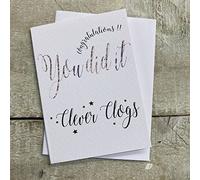 WHITE COTTON CARDS MINI CARDS SEQUIN CLEVER CLOGS (MDT74)