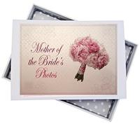 White Cotton Cards Mother of The Bride Wedding, Mini Photo Album, Bouquet, Board, 12.5 x 17.5 x 2.5 cm