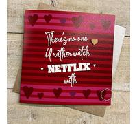 WHITE COTTON CARDS NETFLIX - VALENTINE'S DAY CARD, HAND FINISHED (V26-11)