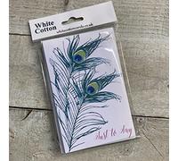 WHITE COTTON CARDS Notelets - Just to Say Feather (Pack of 6) 95-14J