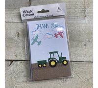 WHITE COTTON CARDS Notelets - Thank You Tractor (Pack of 6) 95-21